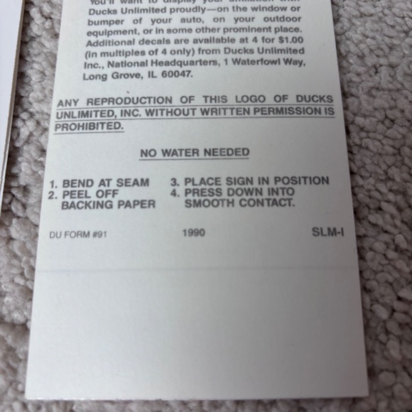 1990 DUCKS UNLIMITED - DU Duck Stamp and Sticker MEMBERSHIP EDITION - Picture 3 of 6